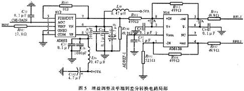 增益调整及单端到差分转换电路的局部